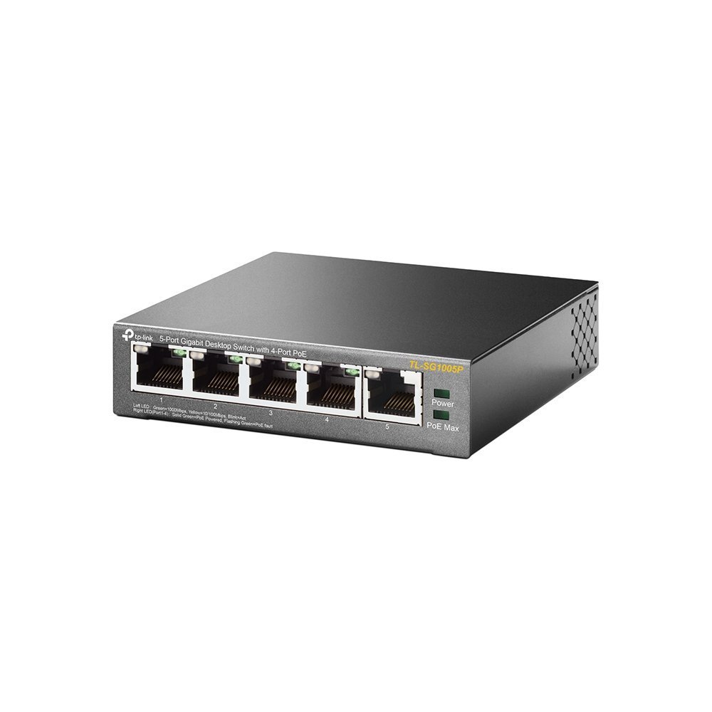 TP LINK 5-PORT GIGABIT Desktop Switch with 4-Port PoE,(TL-SG1005p)