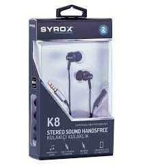SYROX STEREO SOUND EARPHONE K8