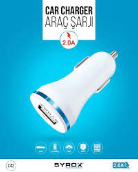 SYROX SINGLE USB PORT CAR CHARGER 2.0A C42