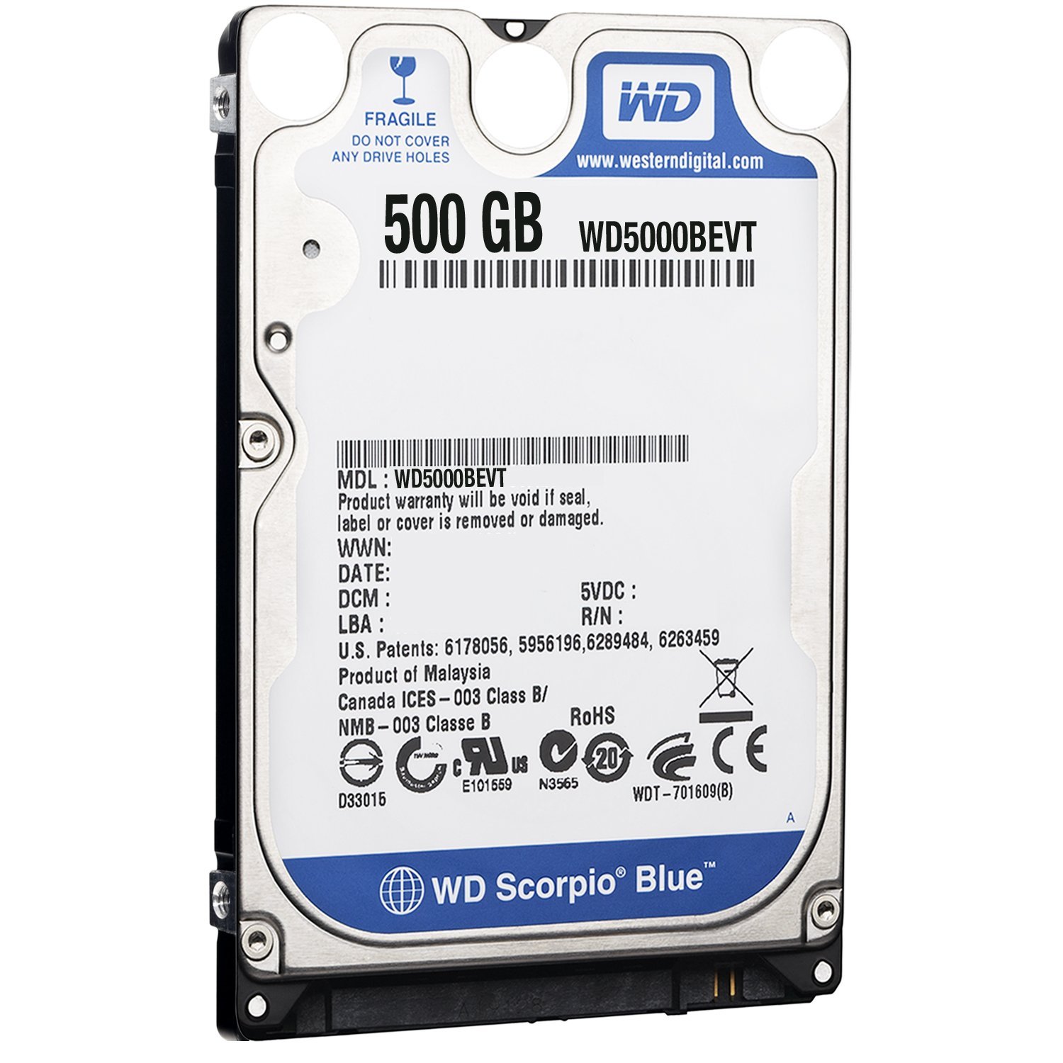 WESTERN DIGITAL INTERNAL HDD 500GB SATA FOR LAPTOP